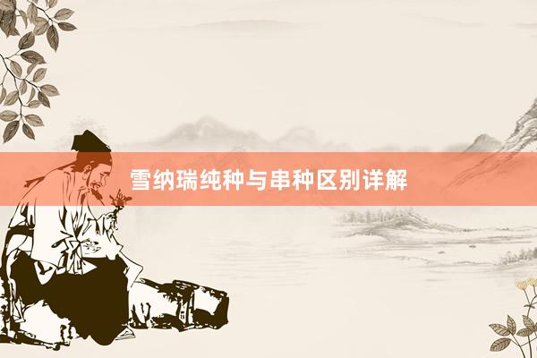 雪纳瑞纯种与串种区别详解